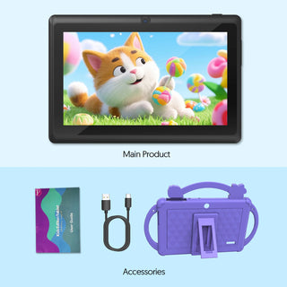 7-inch Android 13 children's tablet, 5G WiFi tablet, quad-core processor, 4GB (2g+2g-memory expansion) RAM+32GB ROM, with parent