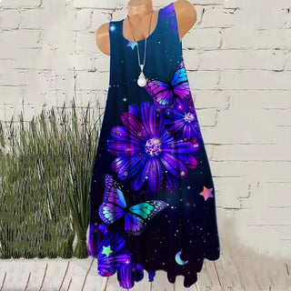 Loose Floral 3D Print Pattern Dress