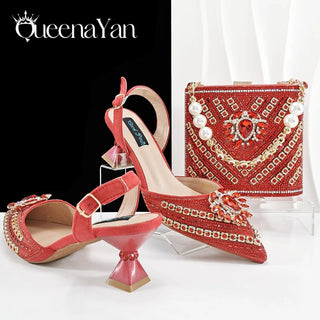 Italian Design Rhinestone Shoes & Matching Bag - Epictzar Intl.