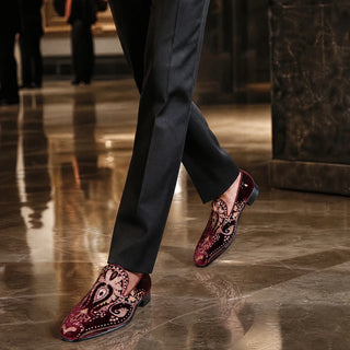 Custom-Made Craftsmanship Silk Velvet Loafers