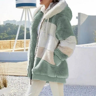 Loose Multicolor Hooded Commute Coat