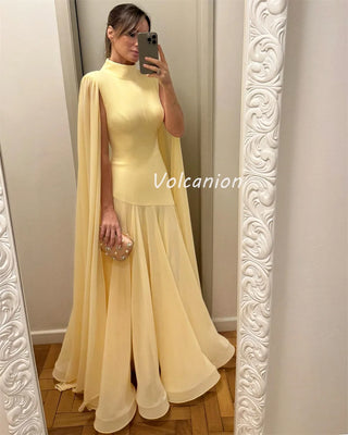 High Quality Chiffon High Collar Dress
