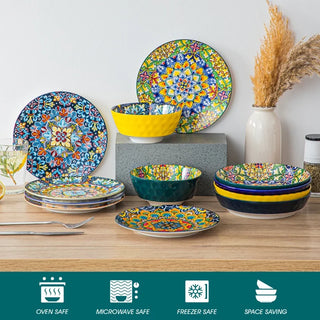 Vibrant Colors Bohemia Ceramic Dinnerware Set