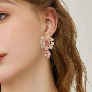 Women Wedding Flower Dangling Earring