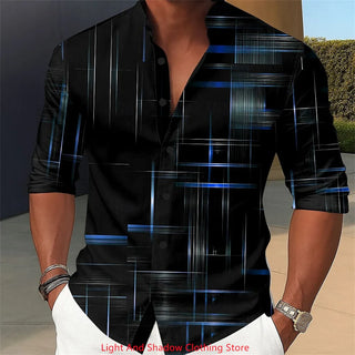 Casual 3D Printed Long Sleeved Shirt