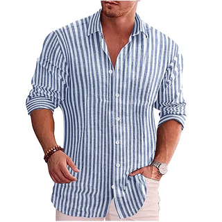 Men's Formal Long-sleeve Striped Shirt