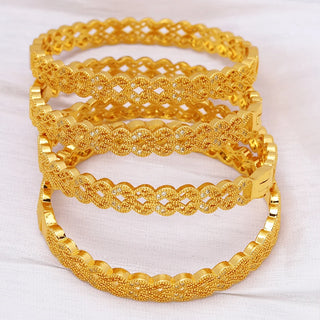 GirlS With white rhinestones Dubai Bangles For Women Bengal Africa luxury Jewelry Saudi Arab Bracelets Habesha Indian Bride Gift