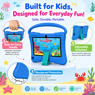 Android 14 Kids Quad-Core Toddler Tablet
