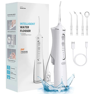 Oral Irrigator Rechargeable Water Flosser USB Portable Dental Water Jet 300ML Water Tank Waterproof Teeth Cleaner For Oral Care