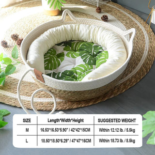 Indoor Straw Plaited Basket Pet Bed