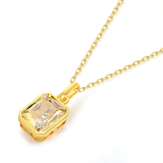 Women Real 18k Gold Rectangle Pendant