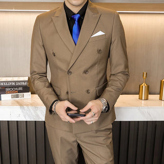 S-6XL Blazer Pants Men's Double-breasted Suit Jacket and Trousers Men's Casual Business Suits Groom's Wedding Dress Party Tuxedo