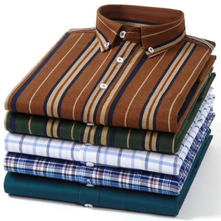 Solid Color 100% Pure Cotton Men Oxford Shirt - Epictzar Intl.