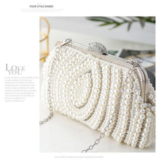 Pearl Evening Bridal Party Clutch Purse