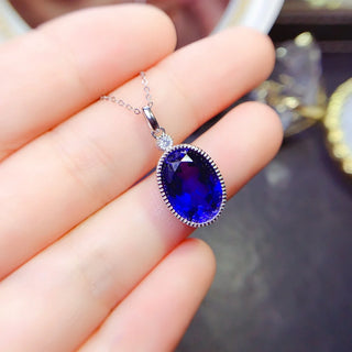 Natural Sapphire Sterling Silver Pendant