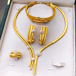 Trendy Geometric Bridal Jewelry Set