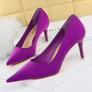 BIGTREE Shoes Satin Women Pumps 2025 New Purple High Heels Fashion Women Shoes Stiletto Luxury Noble Party Shoes Women Heels