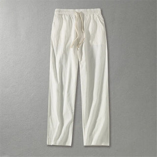 Men Fashion Elastic Waist Linen Pants