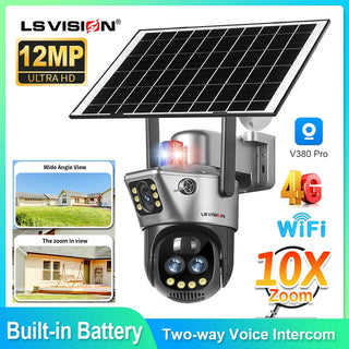 Solar 10X Zoom Alarm Auto Tracking Camera
