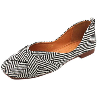 Square Toe Bowknot Flat Loafer Shoes
