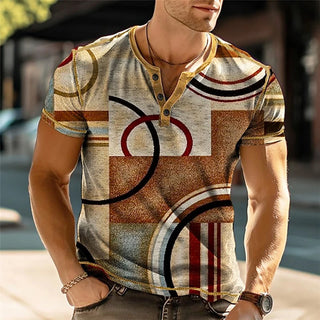 Vintage 3D Print Men's Casual Shirt