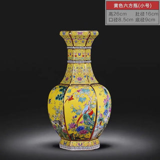 Ancient Enamel Flower Bird Ceramic Vase