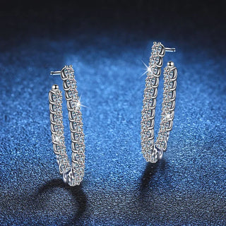 Full Moissanite Earrings for Women S925 Sterling Sliver with 18k Gold Plated Ear Stud Wedding Earring Luxury Jewelry Gift