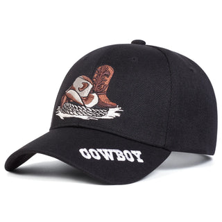 Unisex COWBOY Letter Embroidery Baseball Caps Spring Autumn Outdoor Adjustable Casual Hats Sunscreen Hat