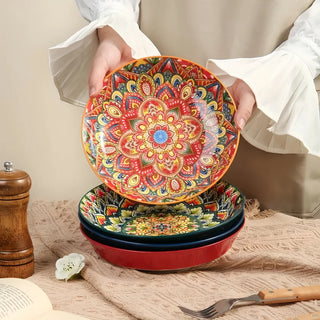 Bohemian Mandala Ceramic Dinner Plates