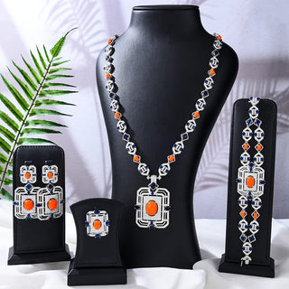 Missvikki Luxury Long Drop Necklace Earrings Jewelry Sets Super CZ for Noble Women Bridal Wedding Gorgeous Sparkling Best Gift