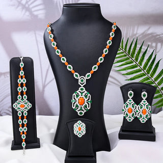 Missvikki Luxury Long Drop Necklace Earrings Jewelry Sets Super CZ for Noble Women Bridal Wedding Gorgeous Sparkling Best Gift