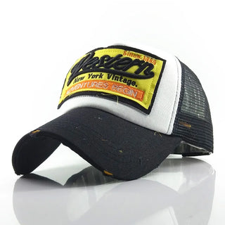 Summer Mesh Trucker Hat For Men Women Retro Letter Baseball Cap Adjustable Outdoor Sun Visors Hip Hop Snapback Bonnet кепка y2k