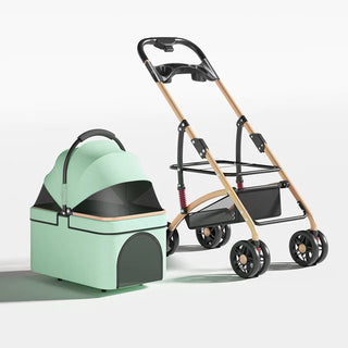 【One-Pull Open】2 in 1Foldable Pet Travel Carrier for Small/Medium Dogs Cats up to 50lbs Detachble Portable Pet Bag stroller pet