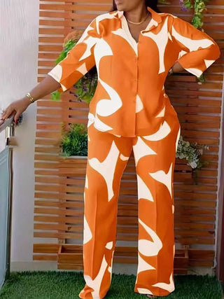 Women Casual Loose Print Pants Suit - Epictzar Intl.