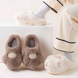 Fuzzy Plush Cute Cat Paw Slipper