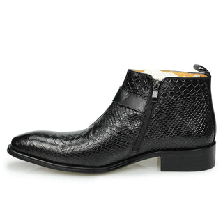 Snake Print Genuine Leather Ankle Boots