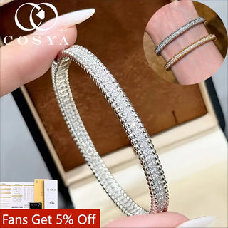 COSYA GRA Certified Full Moissanite Bangles S925 Silver 18K Gold Sparkling Lab Diamond Bracelet Luxury Jewelry Gifts For Women