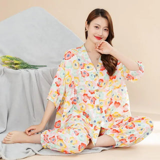 National Style Silk Pajamas Set