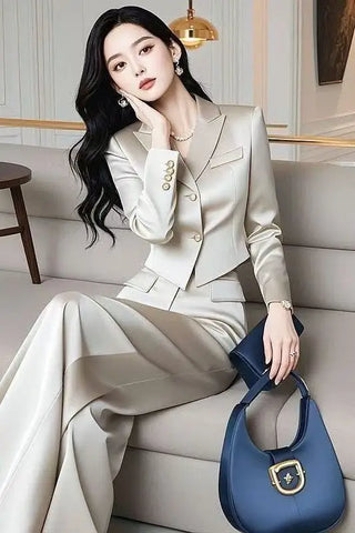 Luxury Women's Wide Leg Pants Set