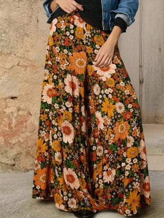 All-Season Floral Wide-Leg Pants