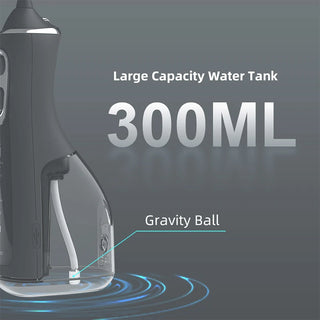 Portable Dental Oral Irrigator Water Flosser USB Rechargeable 4 Nozzles Water Jet 300ml Water Tank Waterproof IPX7 5 Modes