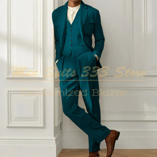 High Quality Single Breasted 3 Pcs Pants Suits