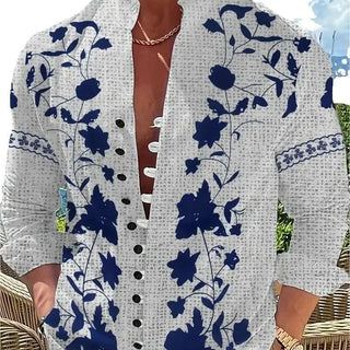 Men's Long Sleeve Flower Print Shirt - Epictzar Intl.