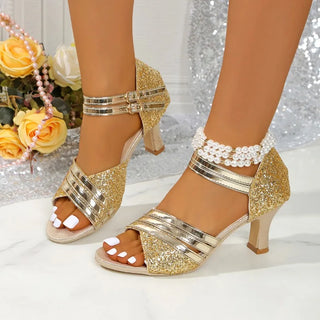 Elegant Shiny Crystal Bridal Sandals