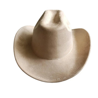 Suede Leather Cowboy Fedora Hat