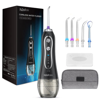Oral Irrigator Portable Water Dental Flosser USB Rechargeable 5 Modes IPX7 Jet Water 300ML Waterproof Teeth Cleaner