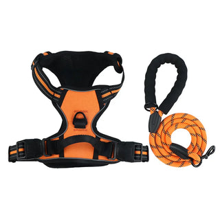 Pet Chest Harness Anti-Collision Vest Style Reflective Chest Harness Large Dog Pet Chest Harness Leash Set
