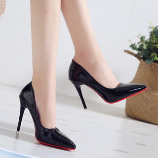 French Patent Leather High-heeled Shoes