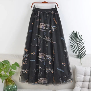 Vintage Embroidery Ethnic Style Party Skirt