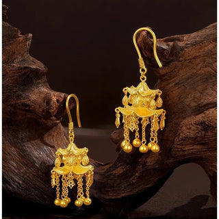 Women's 24K Gold Two - Tone Lantern Earrings - Epictzar Intl.